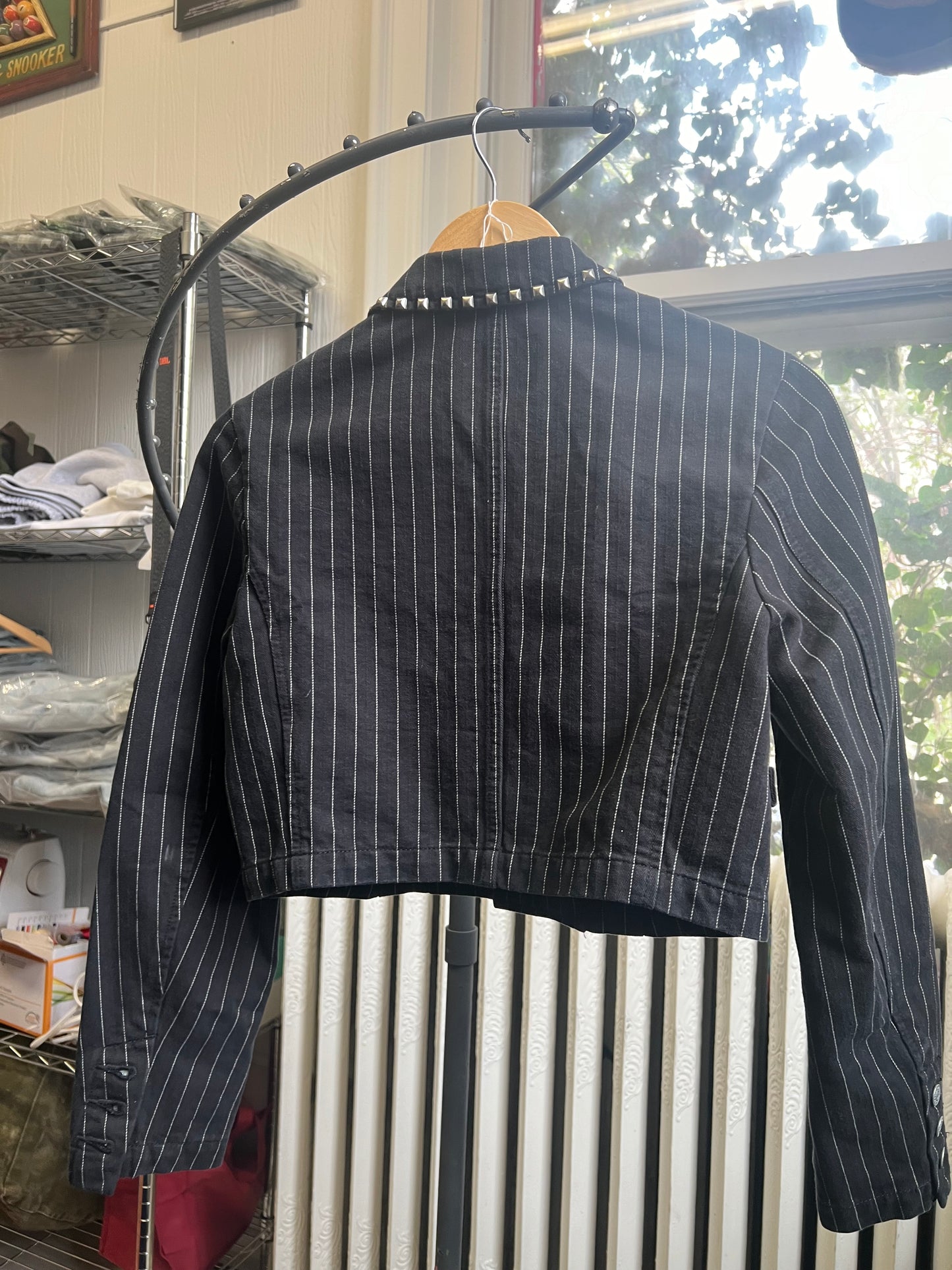 Hysteric Glamour Studded Pinstripe Blazer